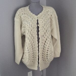 Vintage Amway Cream Mohair/Wool Cardigan